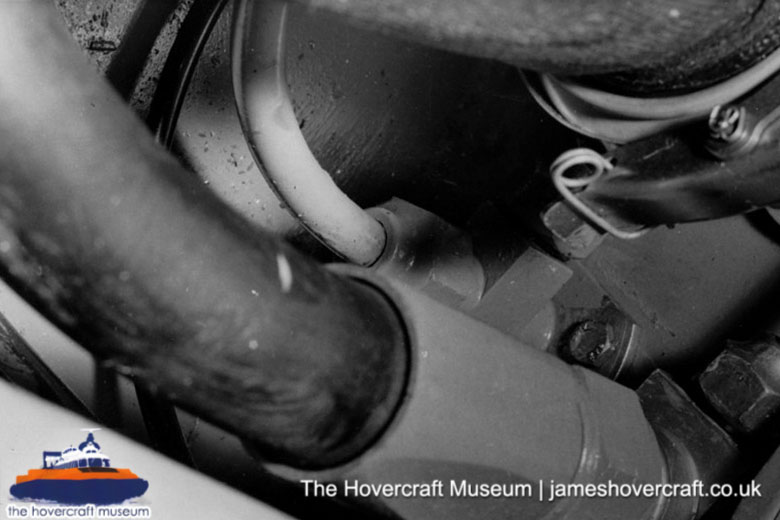 SRN6 close-up details - High-pressure hoses (credit: The Hovercraft Museum Trust).